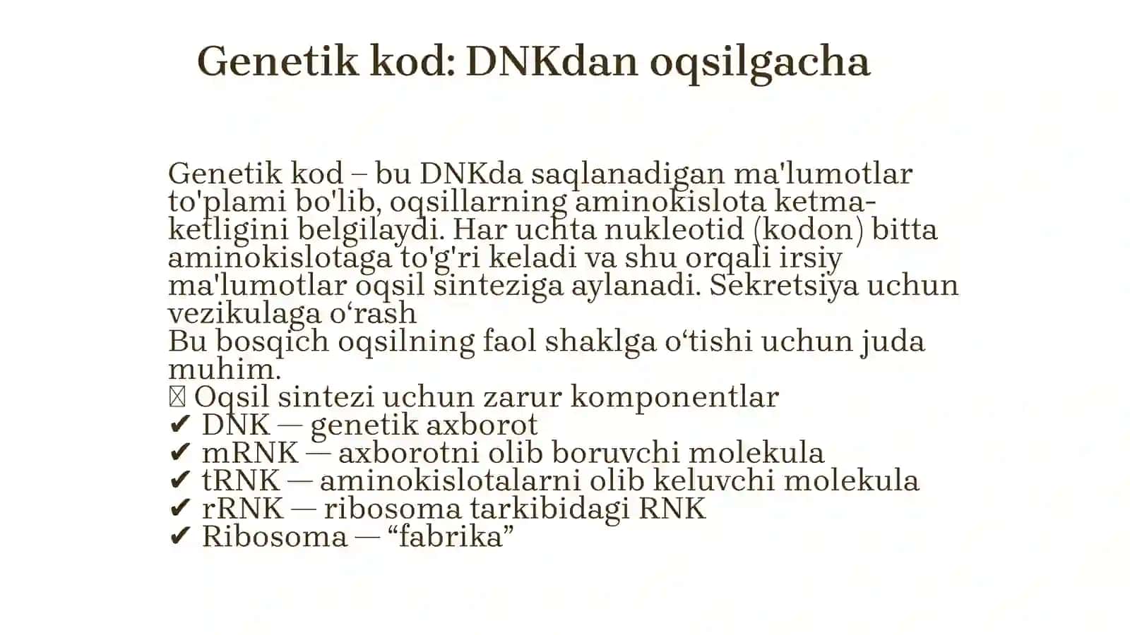 Post-translyatsiono‘zgarishlarvatayyoroqsilningfunksiyasi 4