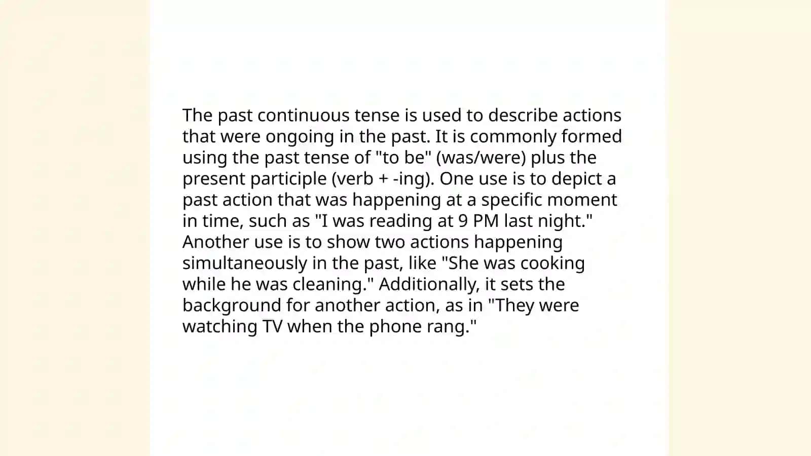 Past Continuous Simple 4