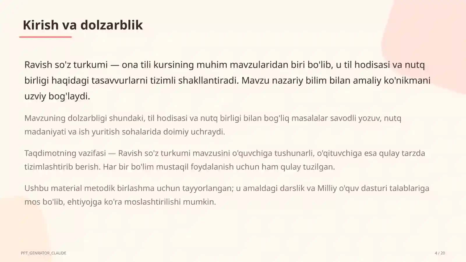 Ravish so'z turkumi (7-sinf) 4