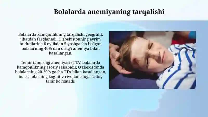 Anemiyalar. Anemiyalarning bolalarga xos xususiyatlari 4