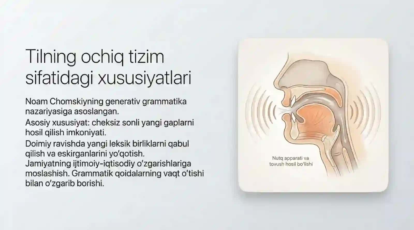 Ayrim fe’l birliklarining murakkabligi Til ”Ochiq” va ”Generativ” tizim sifatida 4