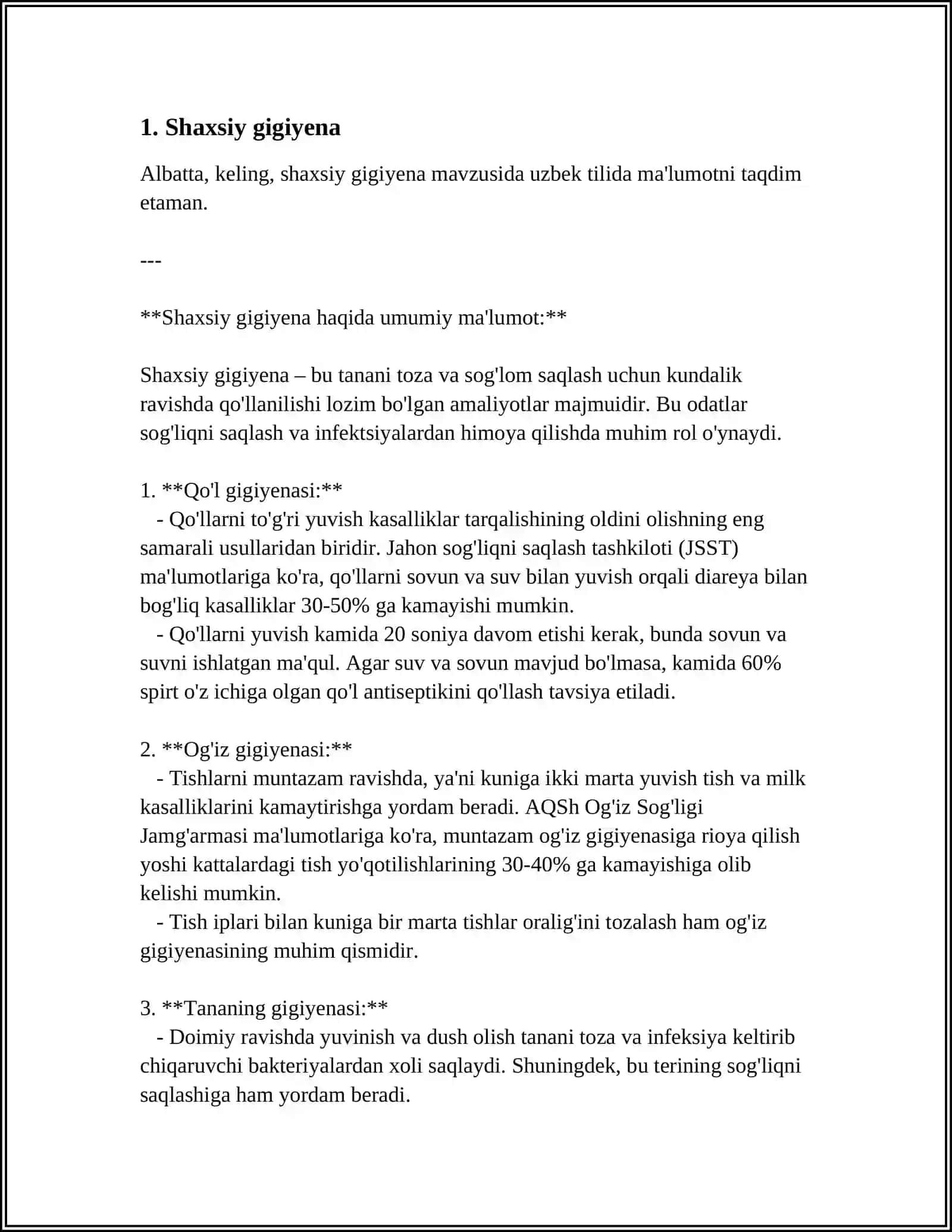 Shaxsiy gigiyena mavzusi 4