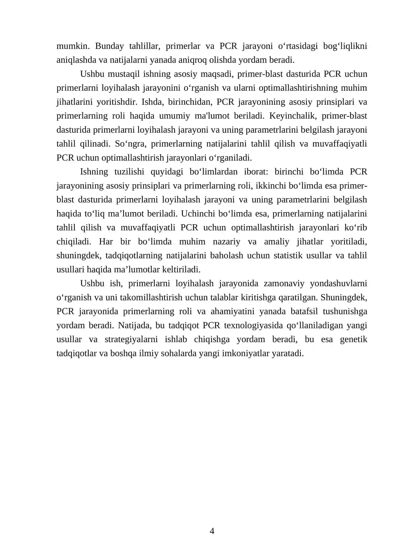Primer -blast dasturida PCR uchun primerlarni loyihalash 4