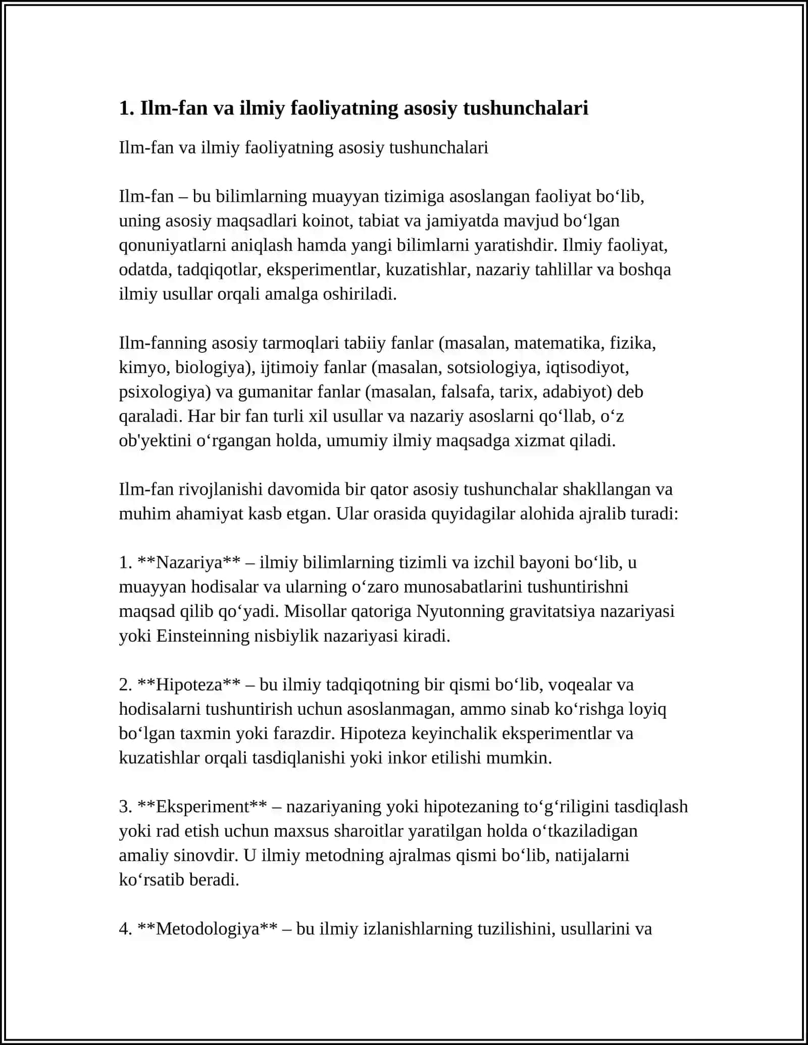 OʻZBEKISTON RESPUBLIKASI OLIY TA’LIM FAN VA INNOVATSIYA VAZIRLIGI 4