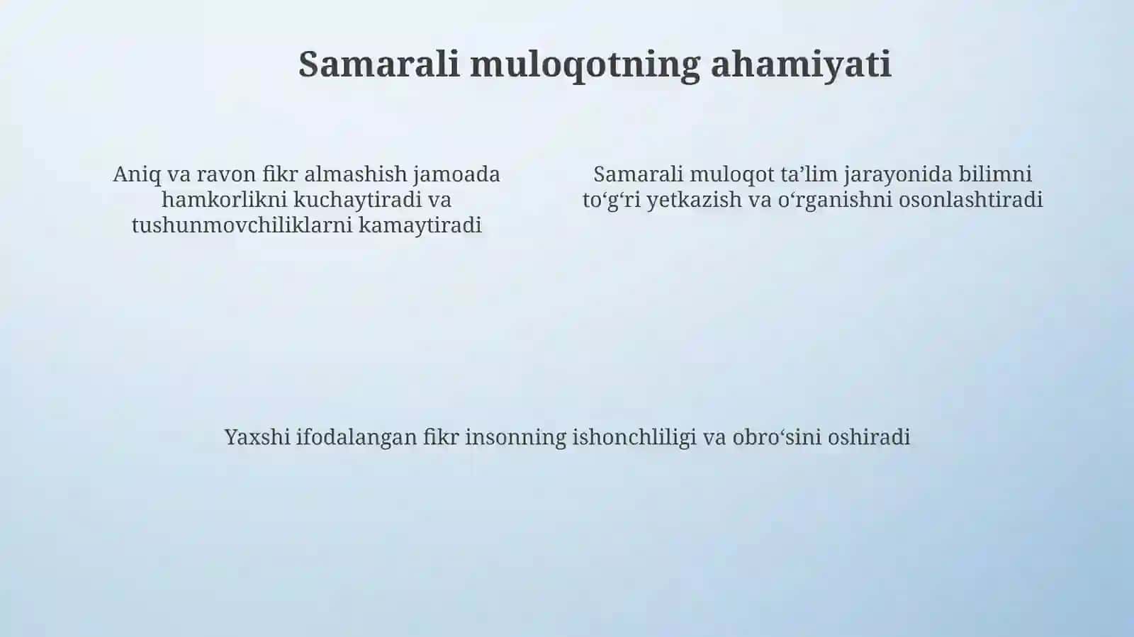 Fikrlarni tushunarli va samarali ifodalash mashg‘ulotlari 4