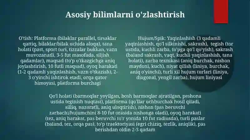 Voleybol o‘yin texnikasi va taktikasi 4