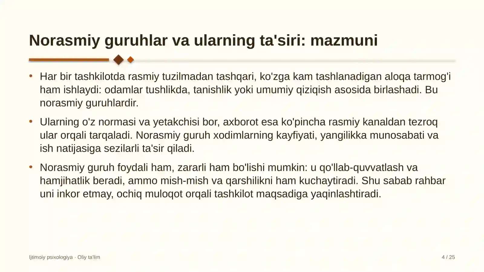 IJTIMOIY PSIXOLOGIYA · OLIY TA'LIM 4