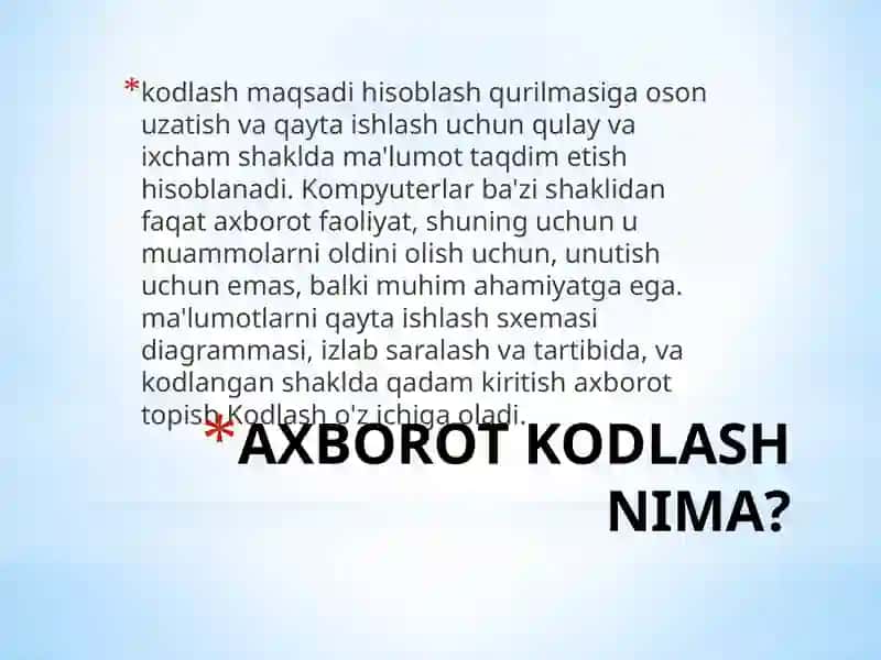 Axborot kodlash 4