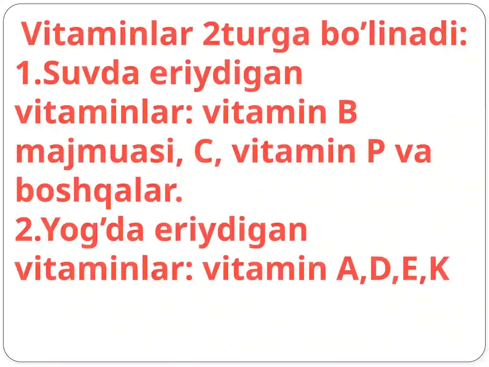 Vitaminlar farmakologiyasi. Suvda eriydigan vitaminlar 4