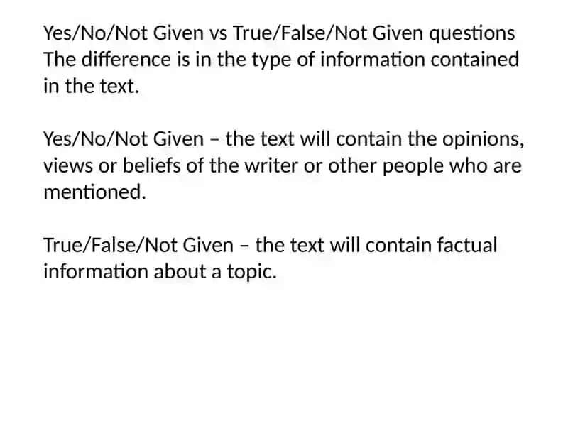 Yes, No, Not Given 4