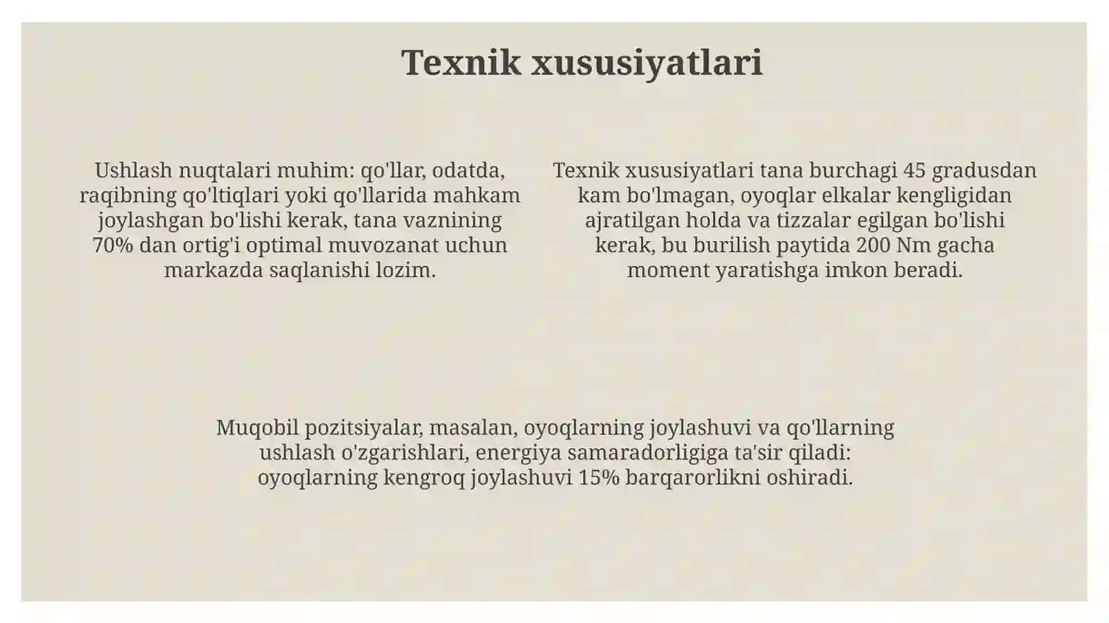 Bel va bo‘yin orqali tashlash 4