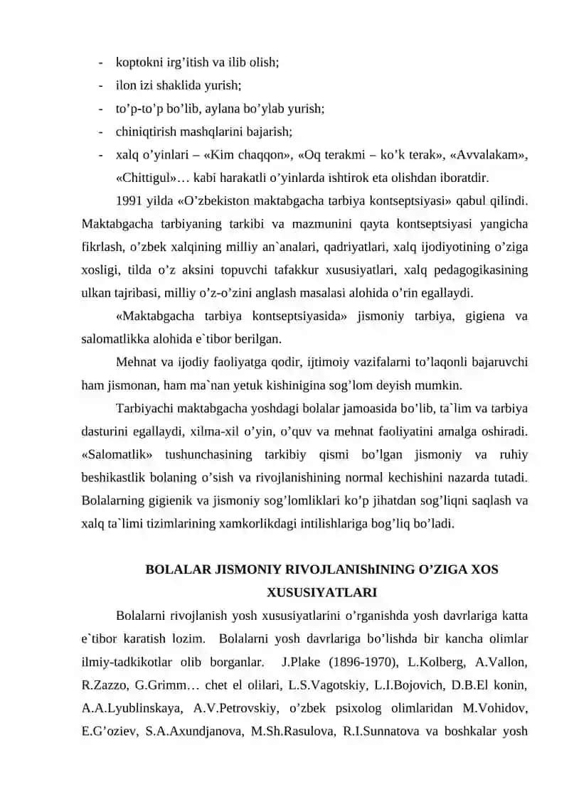 Maktabgacha tarbiya yoshidagi bоlalar rivоjlanishining o’ziga xоs xususiyatlari 4