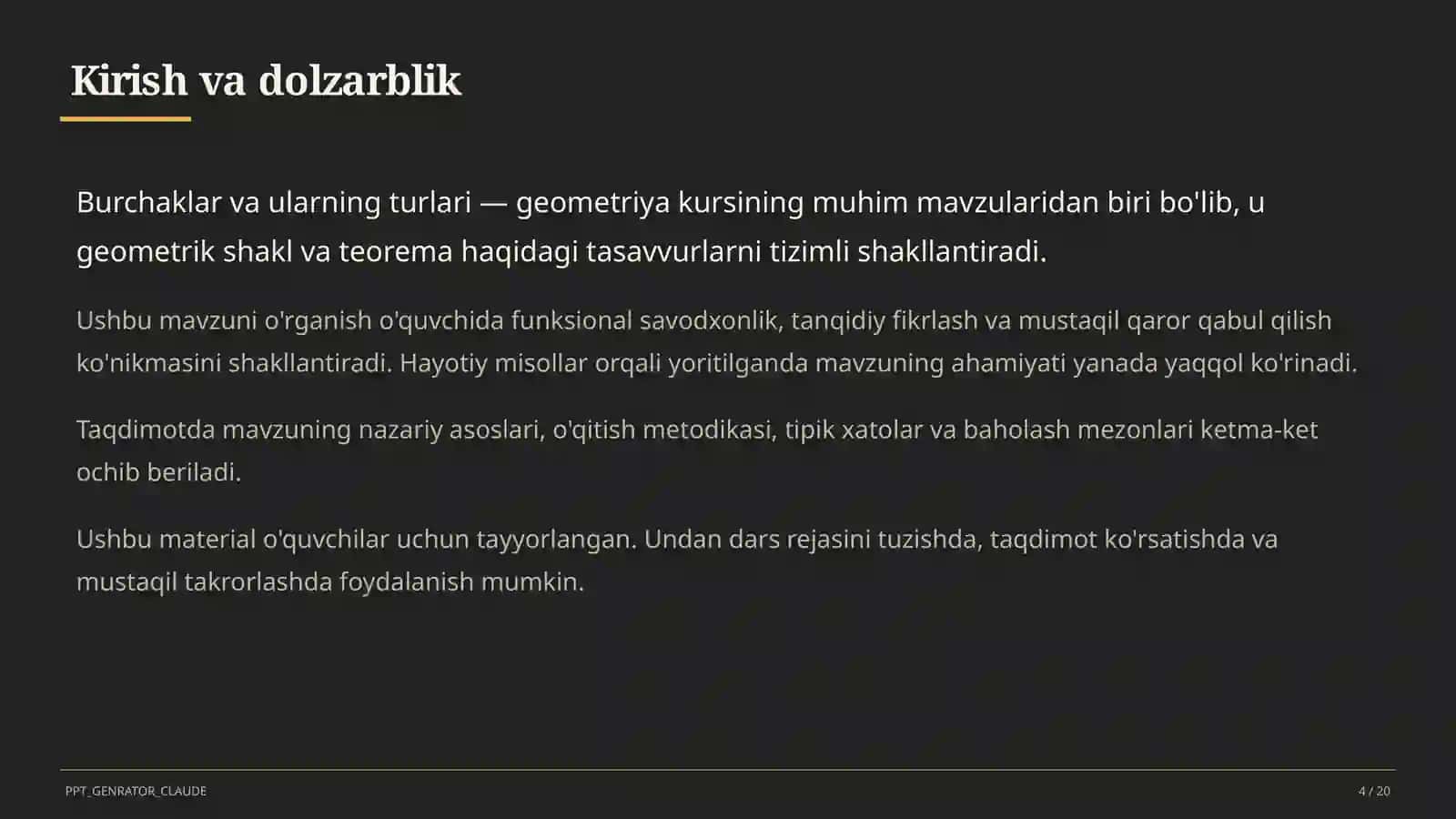 Burchaklar va ularning turlari (7-sinf) 4