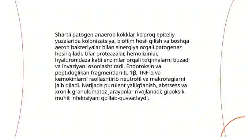 Shartli patogen anaerob kokklarni xirurgik va ginekologik kasalliklardagi ahamiyati 4