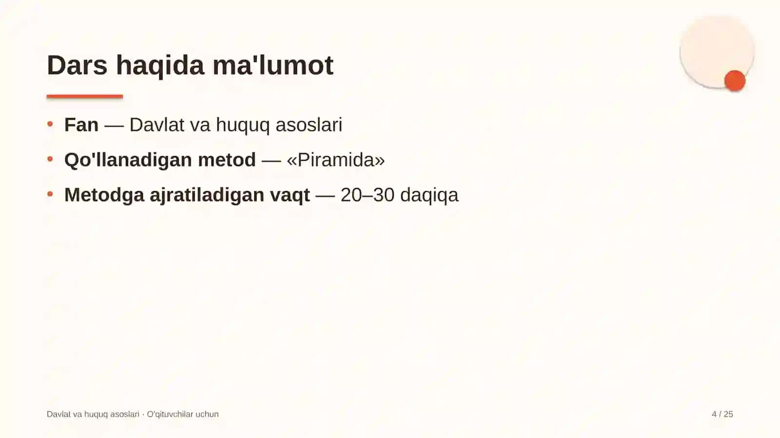davlat va huquq asoslari darslarida piramida metodidan foydalanish 5079 4