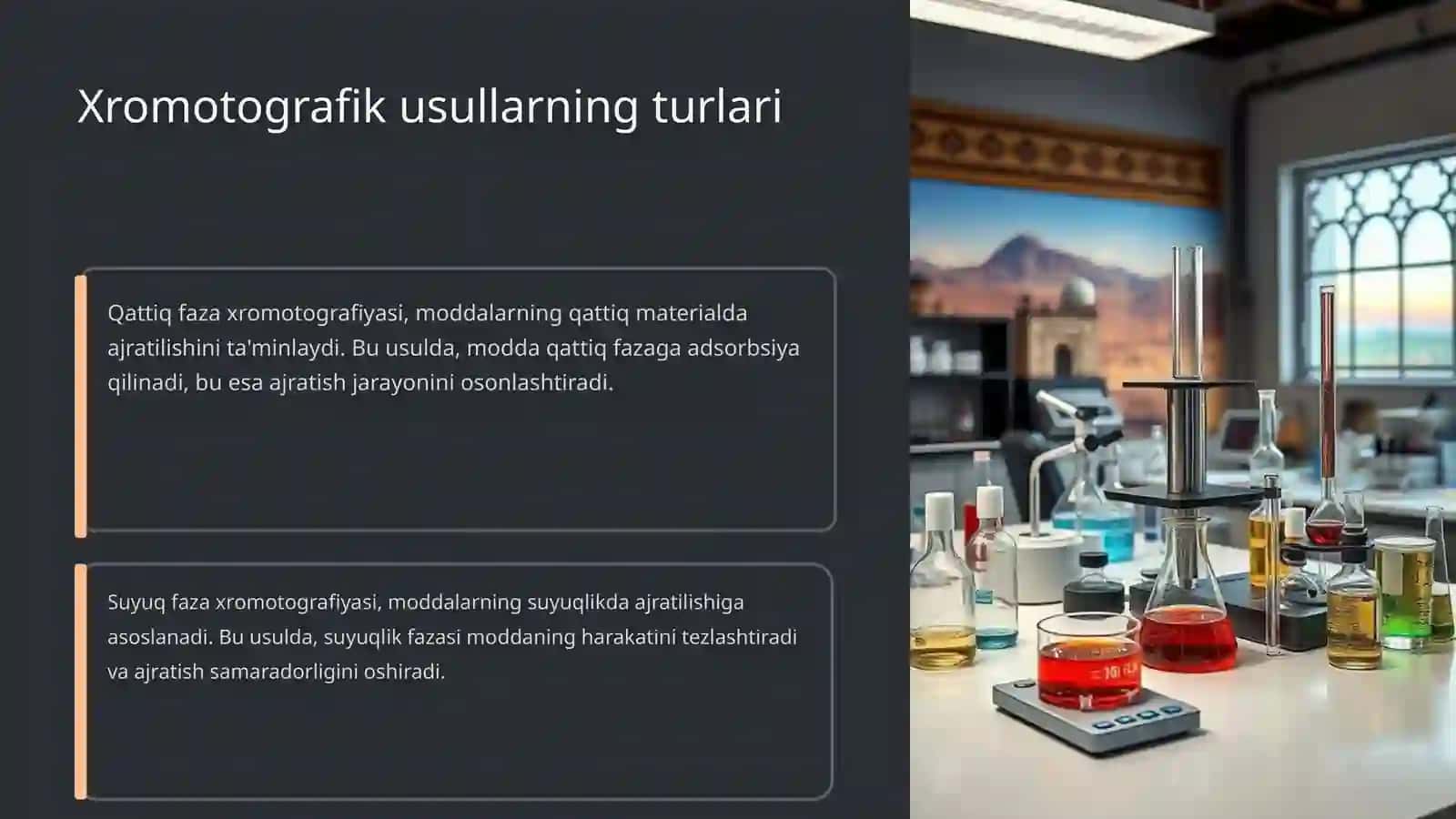 Organik moddalarning xromotografik ajratish usullari 4