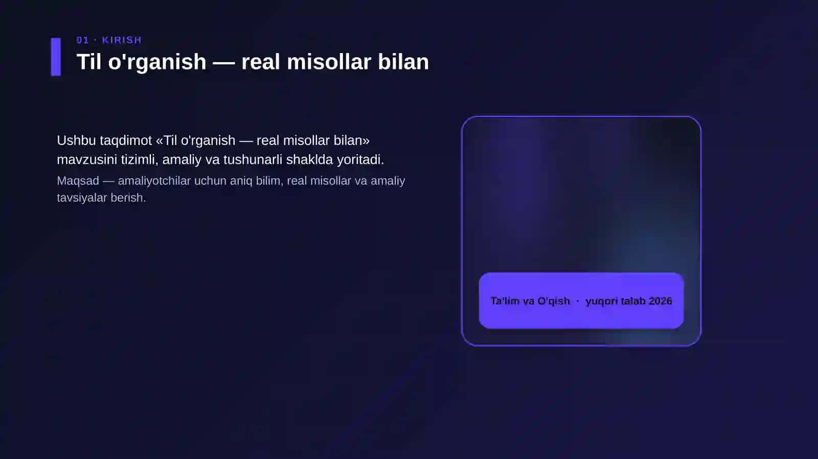 Til o'rganish — real misollar bilan 4