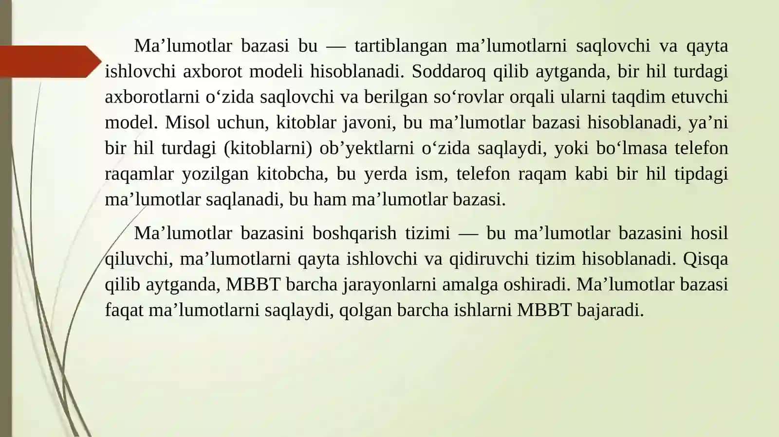 Realyatsion ma’lumotlar bazalarini yuqori darajadagi dasturlash tillari bilan ishlash 4