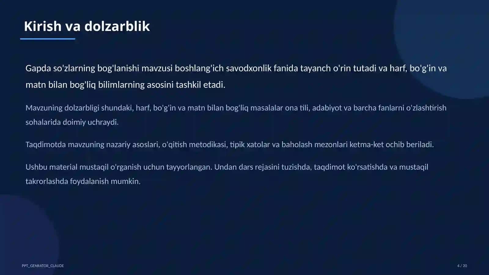 Gapda so'zlarning bog'lanishi (2-sinf) 4