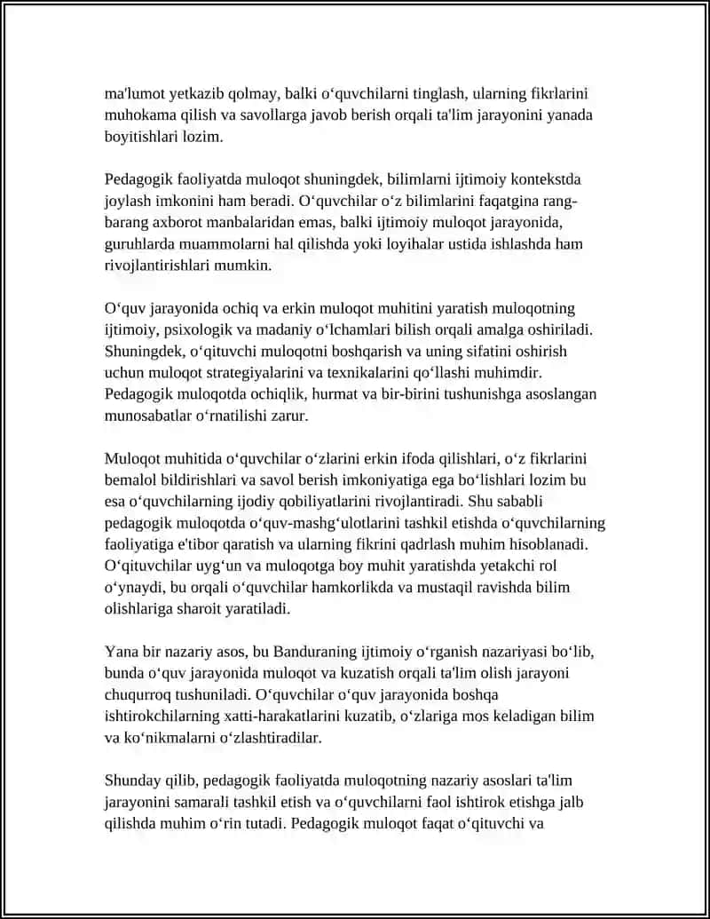 PEDAGOGIK FAOLIYATDA MULOQOT 4