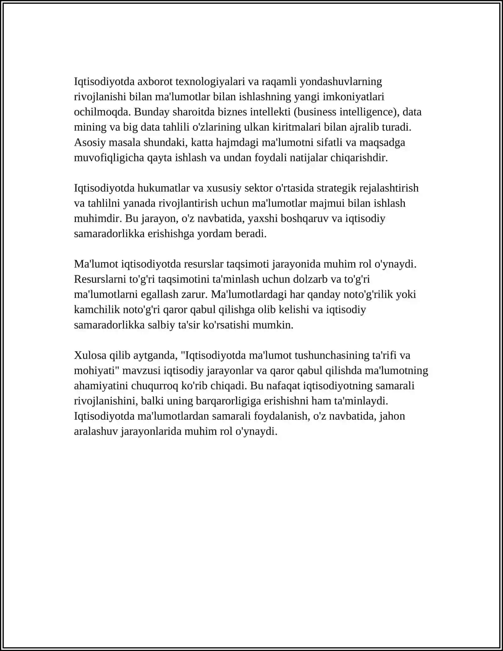 IQTISODIYOTDA MA'LUMOT TUSHUNCHASI 4