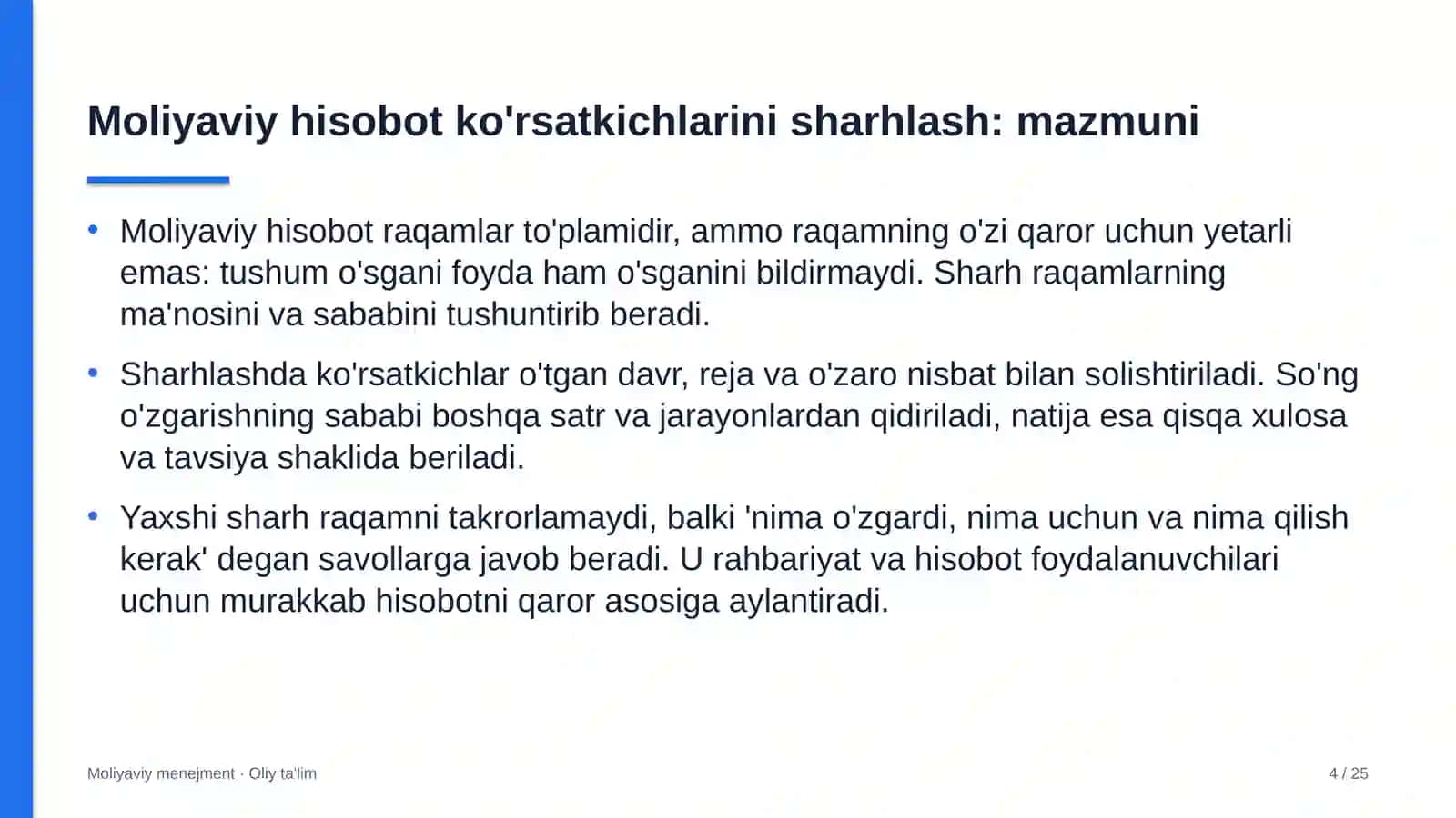 gid ekskursovodlik xizmatida moliyaviy hisobotdagi muhim ko'rsatkichlarni sharhlash 3317 4