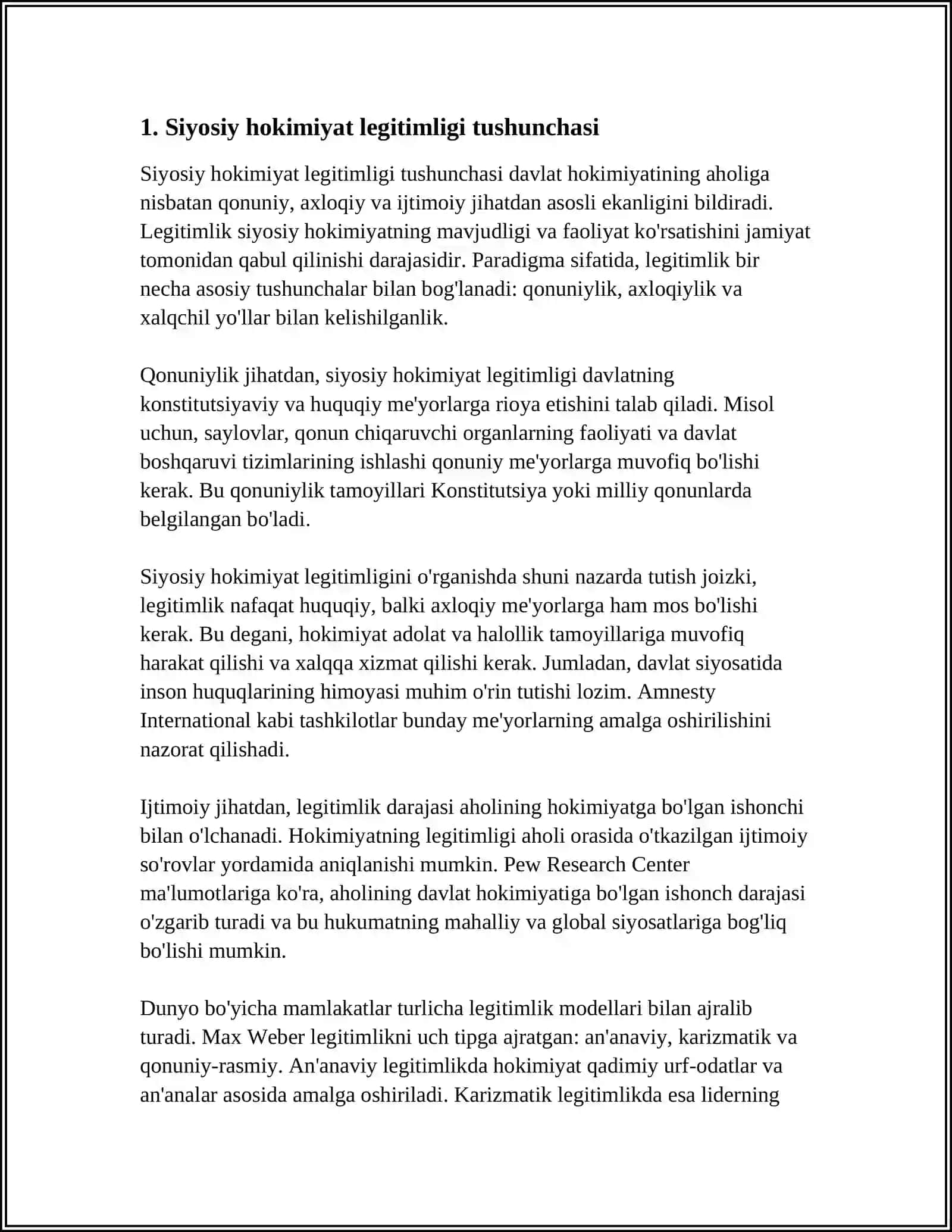 DAVLAT BOSHQARUVI TIZIMINI DEMOKRATLASHTIRISHDA SIYOSIY HOKIMYAT LEGITIMLIGINING AHAMIYATI 4