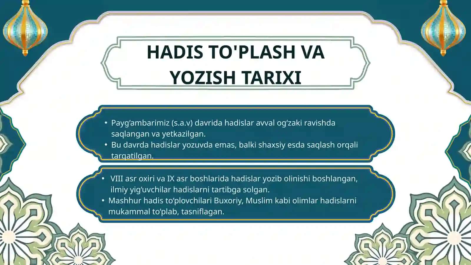 ISLOM DINIDA HADIS ILMI 4