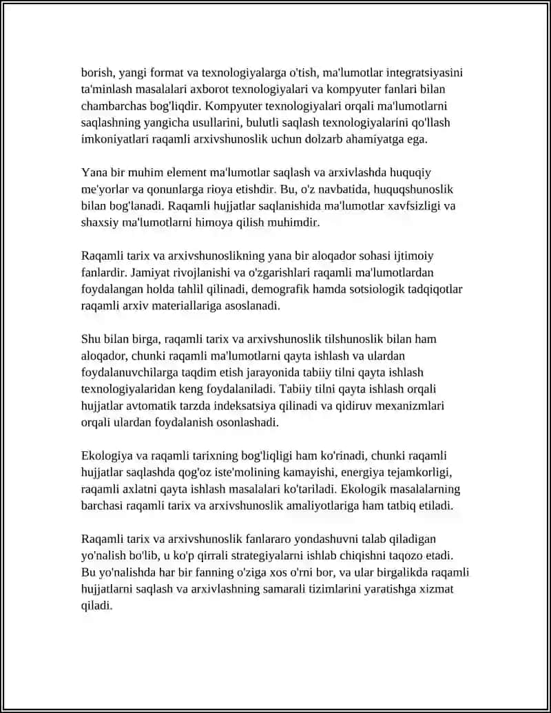 RAQAMLI TARIX FANINING BOSHQA FANLAR BILAN ALOQADORLIGI 4