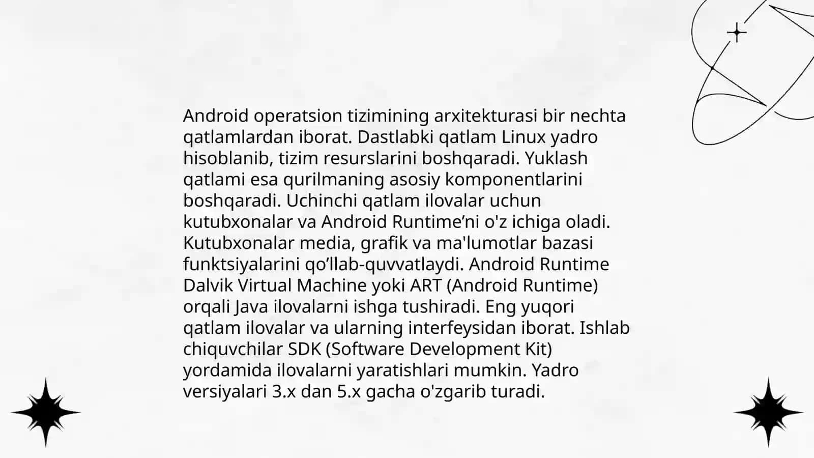 Android operatsion tizimlarining rivojlanishi va ishlash printsipi 4