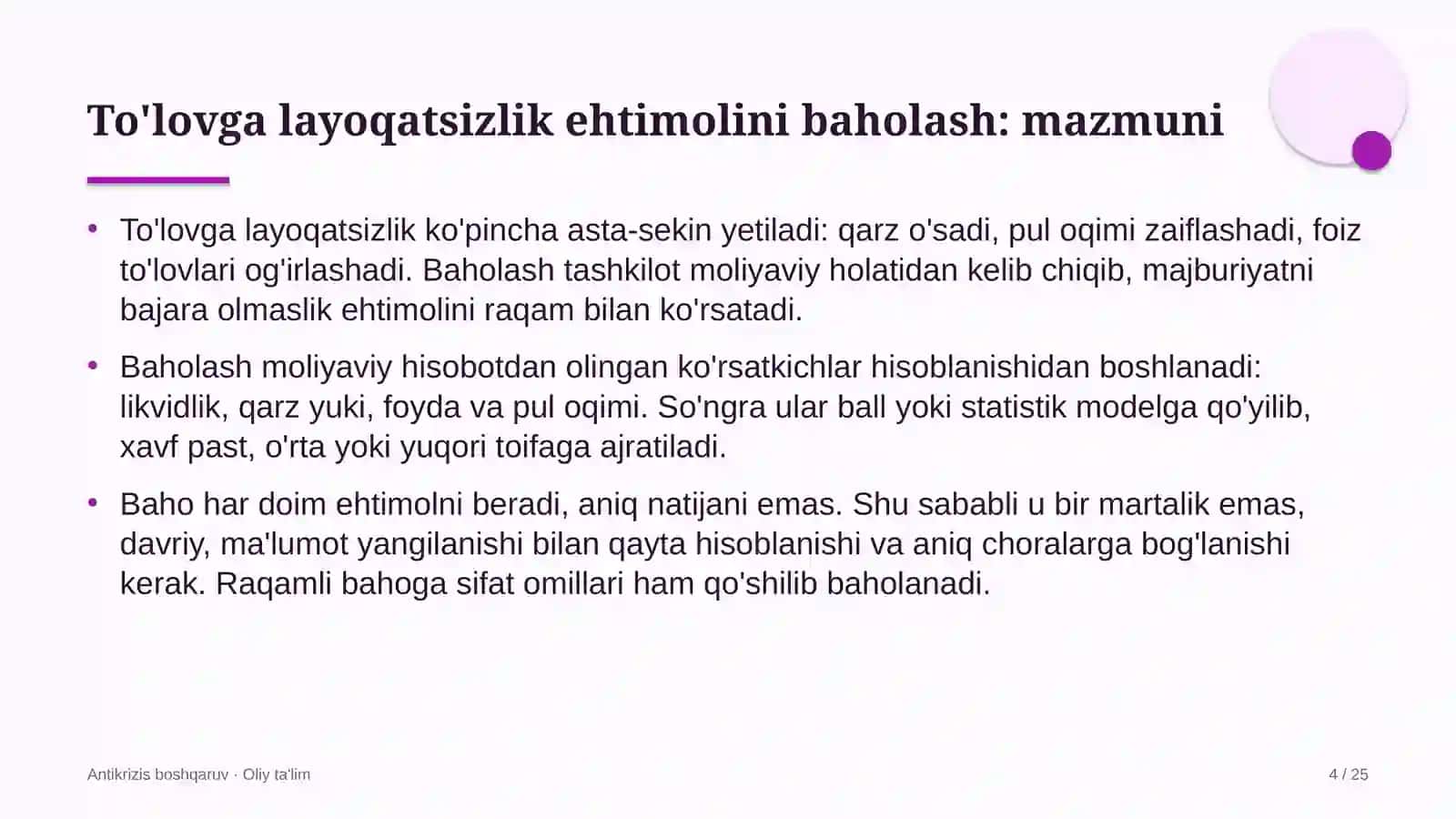 ekstremal turizmda to'lovga layoqatsizlik ehtimolini baholash 9453 4