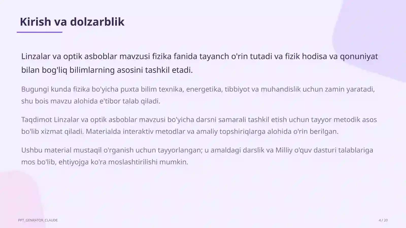 Linzalar va optik asboblar (11-sinf) 4