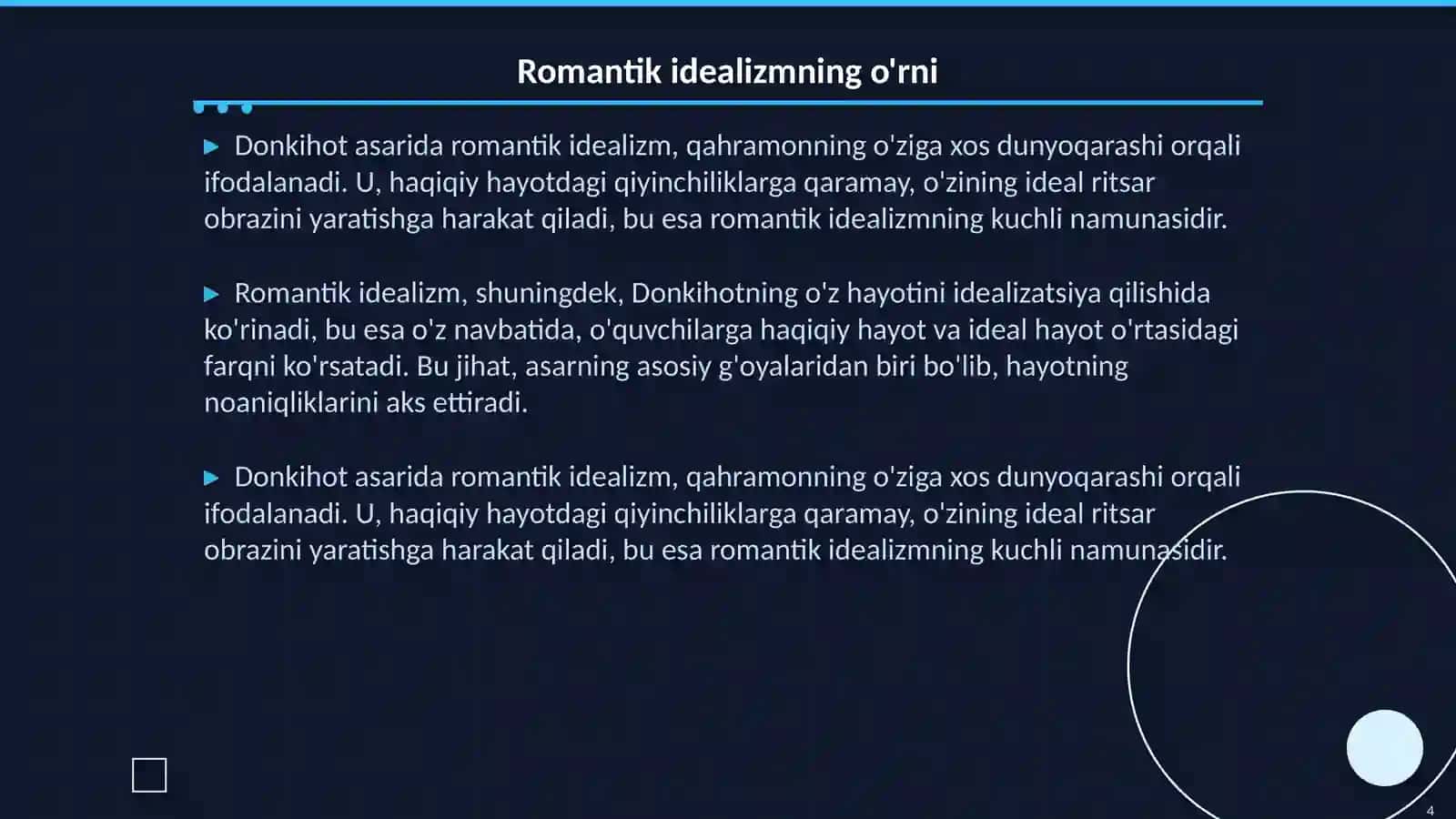 Servanstsining Donkihot asarida an'ana va yangiliklari 4