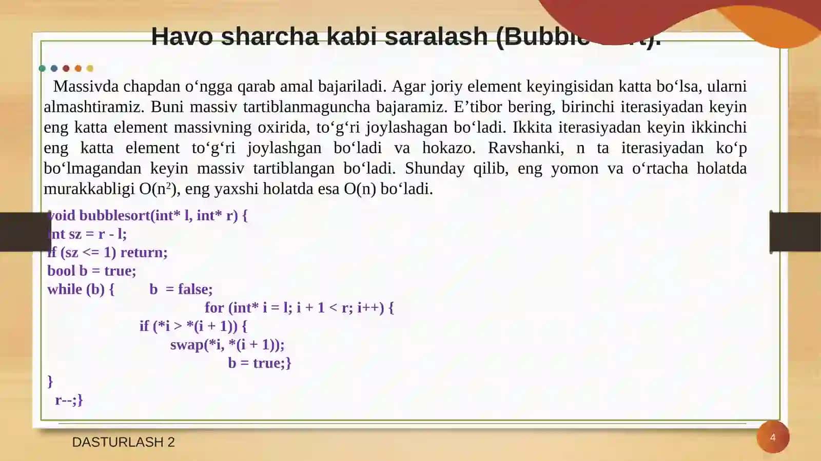 Saralash algoritmlari haqida 4