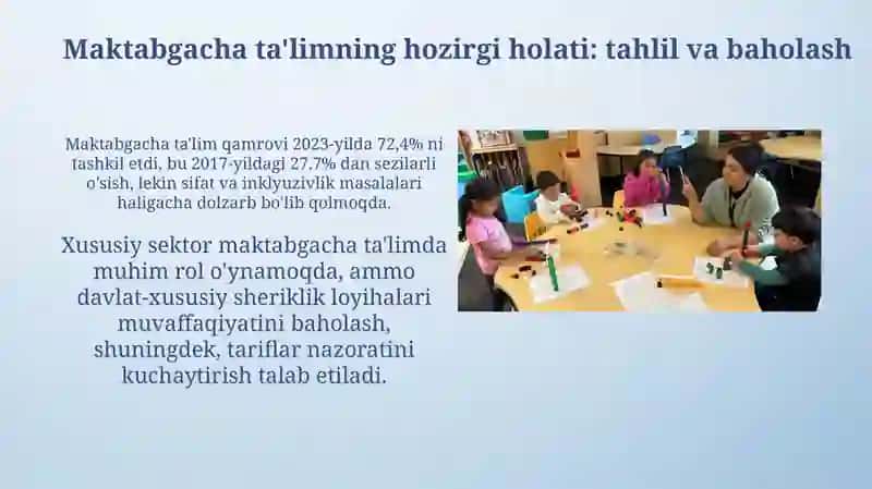 Maktabgacha ta’lim tizimini rivojlantirishning ustuvor yo‘nalishlari 4