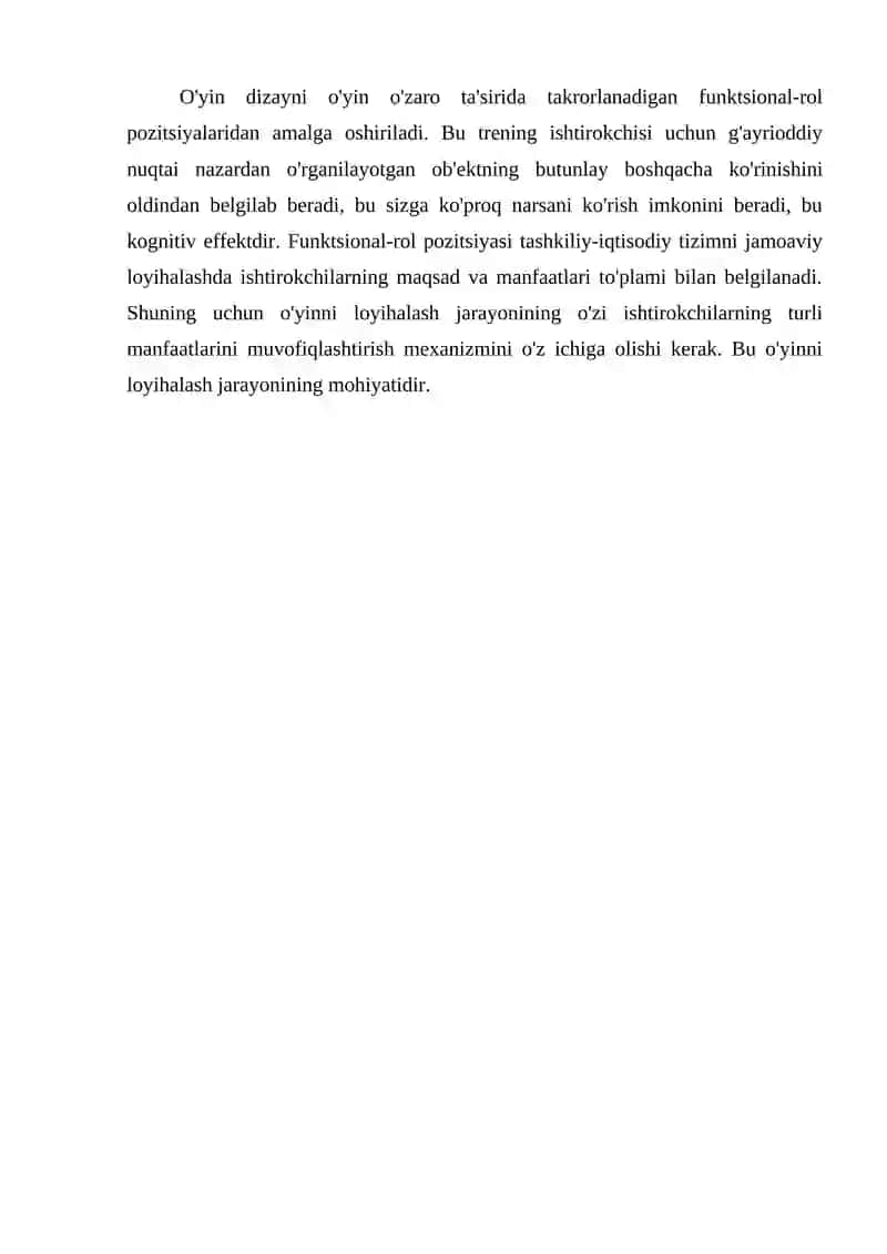 BOLA SHAXSINI SHAKILLANISHIDA O'YINNNING O'RNI 4