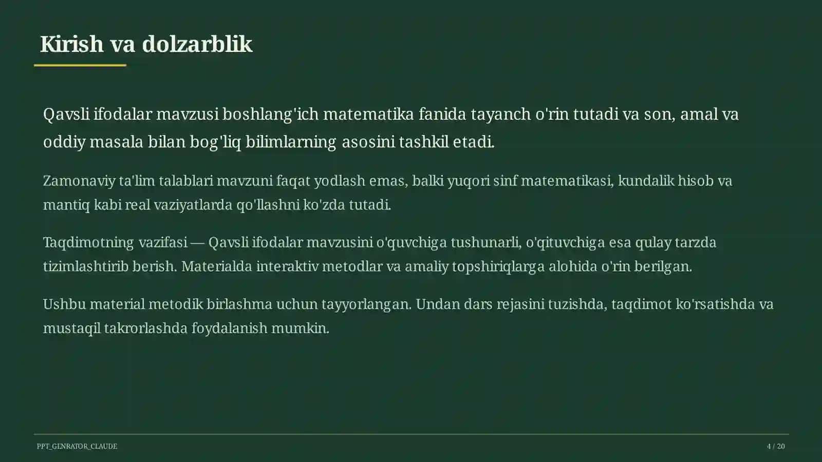 Qavsli ifodalar (2-sinf) 4
