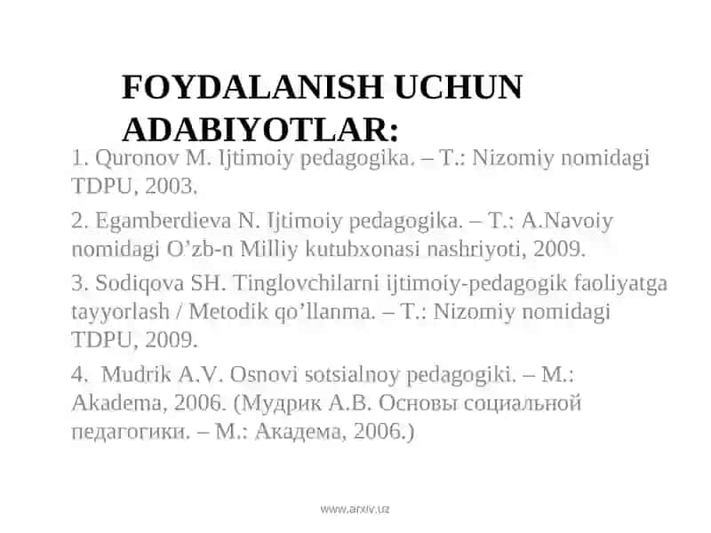 Oilaning ijtimoiy maqomi, tipologiyasi va asosiy vazifalari 4