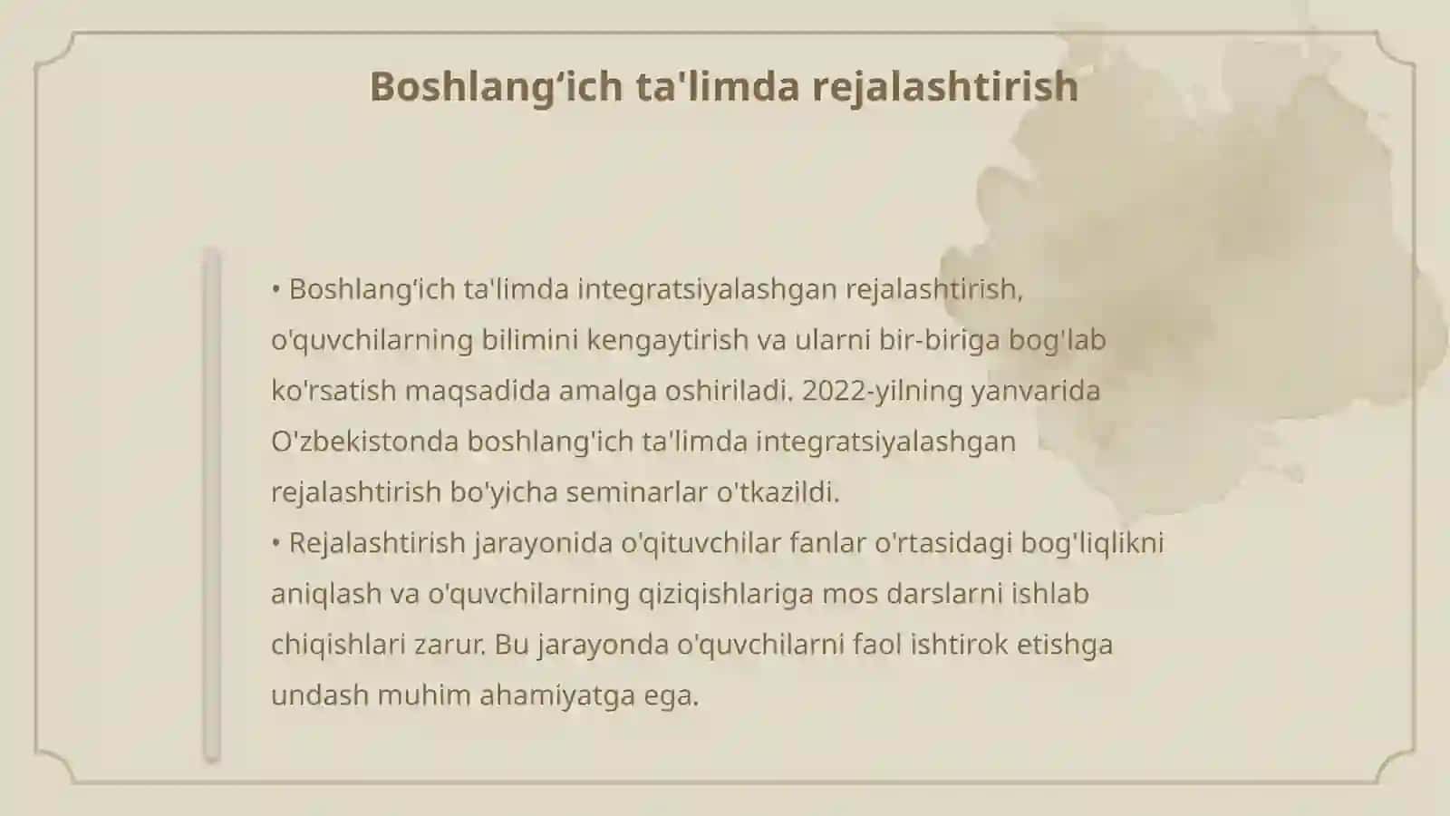 Boshlangʻich talim pedagogikasi fanidan boshlangʻich talim tizimida integratsiyalashgan darslar 4