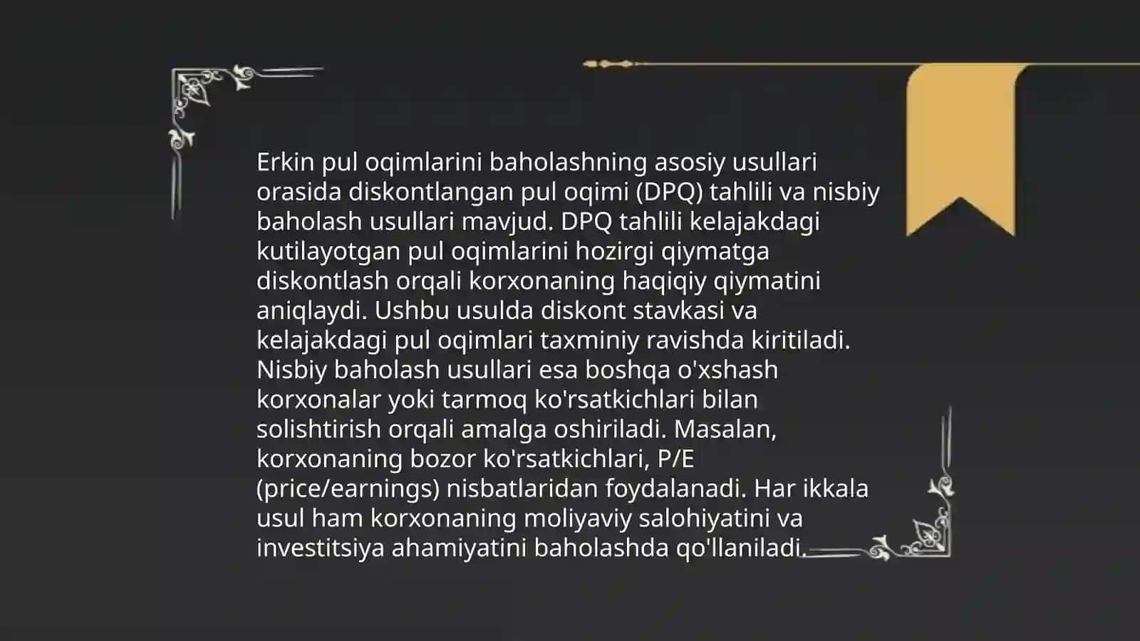 Diskontlangan erkin pul oqimlari 4