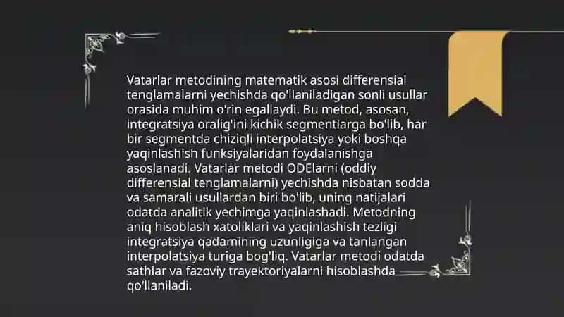Sonli usullarda vatarlar usuli 4