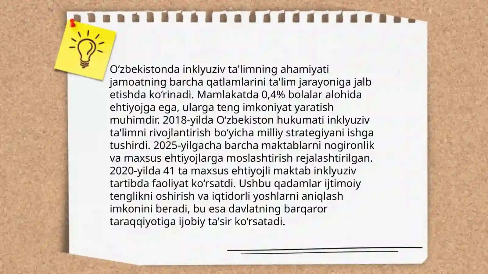 O'zbekistonda Inklyuziv ta'limga bo'lgan e'tibor 4