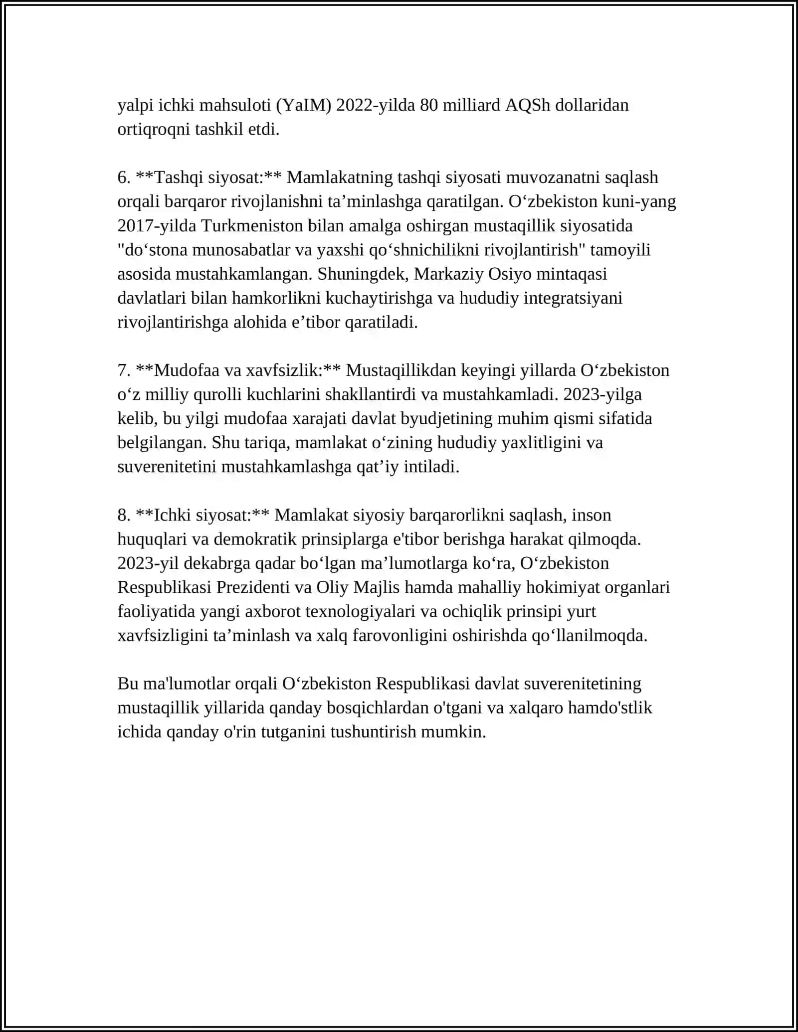 MUSTAQIL O‘ZBEKISTON DAVLAT VA HUQUQI 4