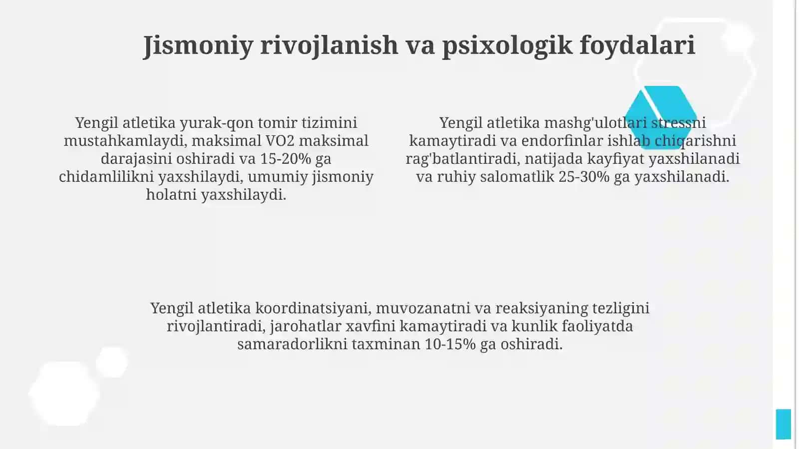 Yengil atletika: jismoniy, psixologik va ijtimoiy foydalari 4