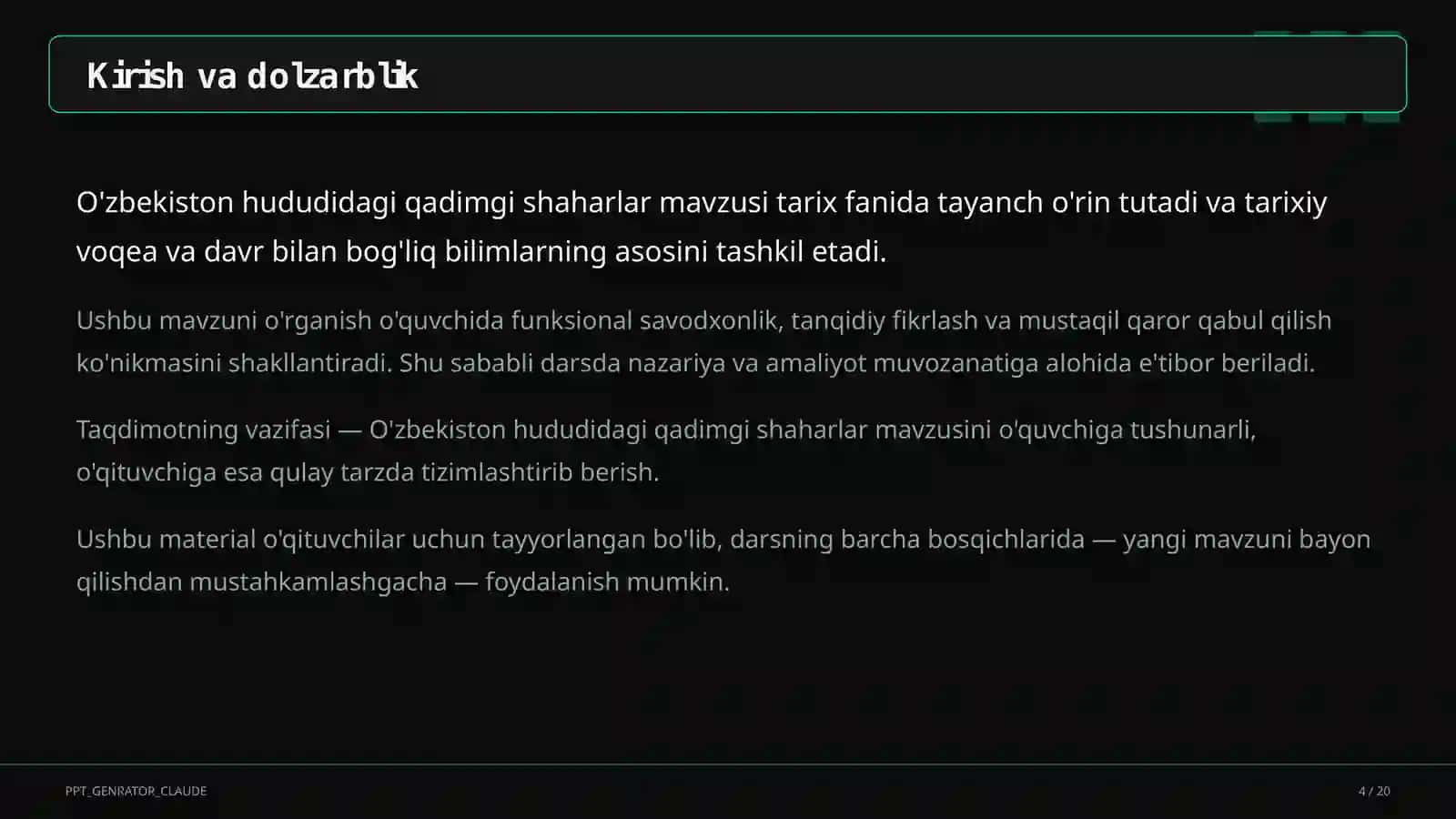 O'zbekiston hududidagi qadimgi shaharlar (5-sinf) 4