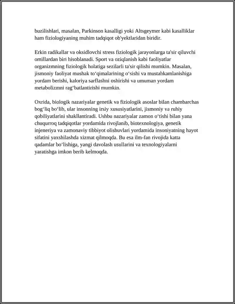 Biologik nazariyalar va ularning genetik va fiziologik asoslari 4