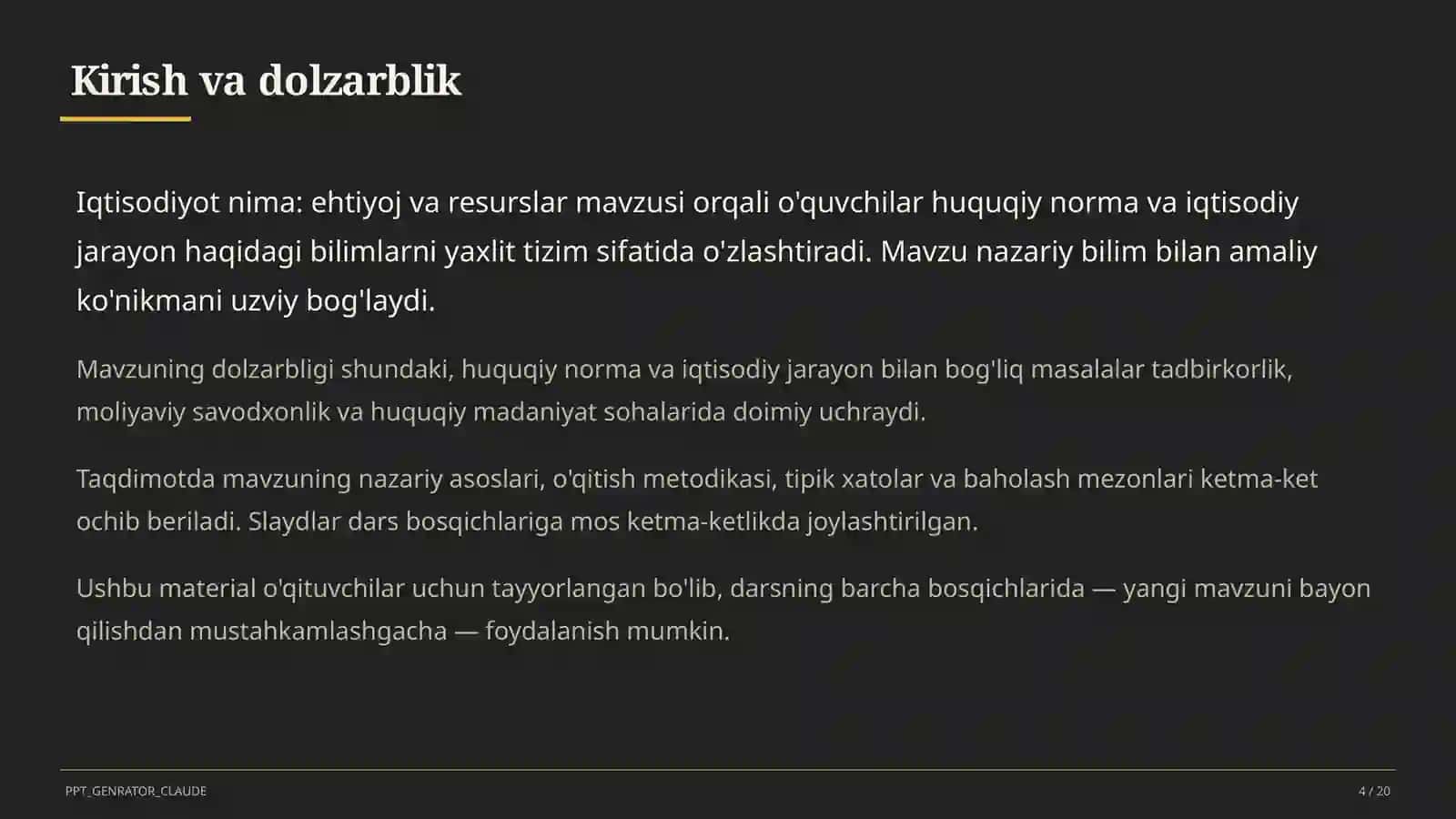 Iqtisodiyot nima: ehtiyoj va resurslar (9-sinf) 4