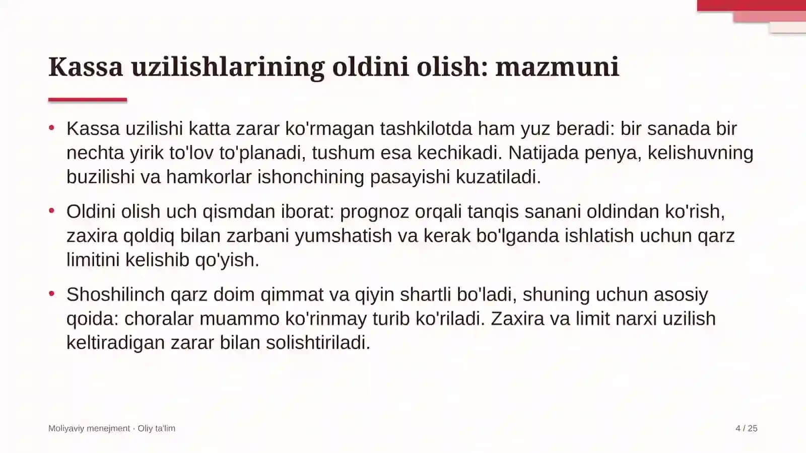 gazni qayta ishlash zavodlarida kassa uzilishlarining oldini olish 5562 4