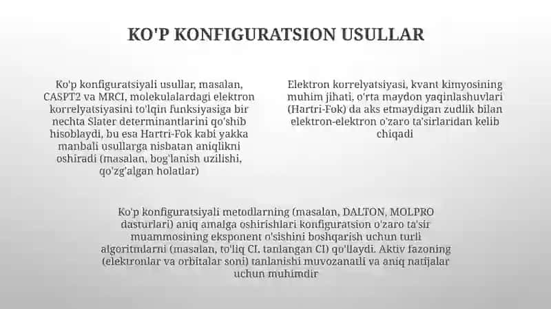 Elektron korrelyatsiyalarini hisobga olish 4