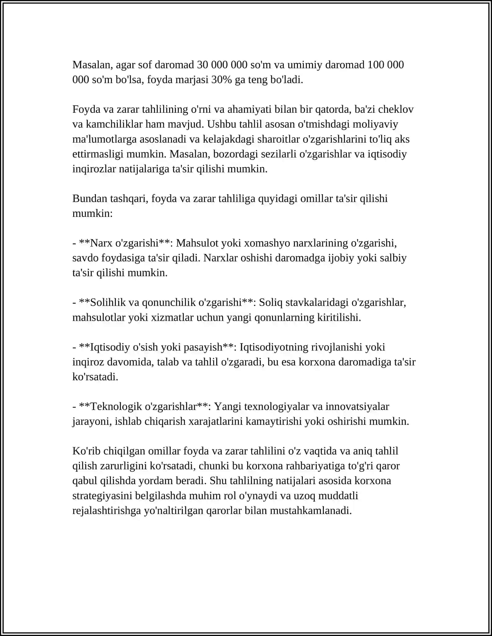 FOYDA,XARAJAT VA BOSHQA IQTISODIY KÓRSATKICHLAR TAHLILIDA INTEGRAL HISOB TATBIQLARI 4